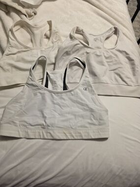 Champion White Racerback Sports Bra Trio